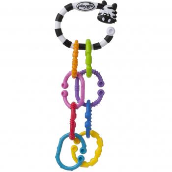 Beißring-Rasselkette Zebra 9 Teile