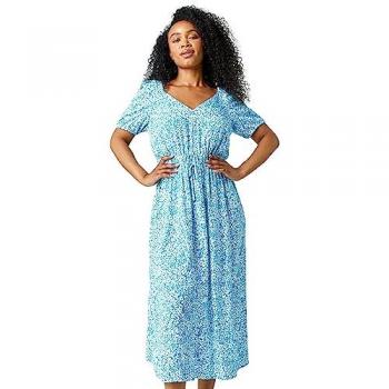 Roman Petite Ditsy Floral Midi Dress
