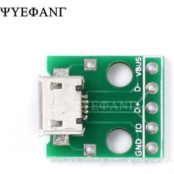 Placa Adaptadora Micro USB a DIP 5 Pines 2.54 mm