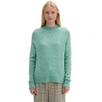 TOM TAILOR DENIM Comfort Fit Strickpullover mit Sattelschulter-Ärmel und Mock-Neck, Größe XS