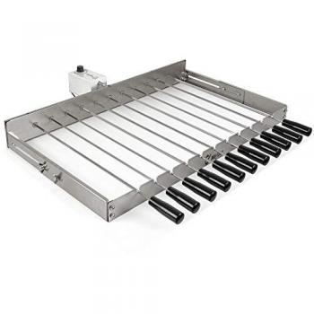 Griglia per Spiedini in Acciaio Inox con Motore Posteriore, 11 Spiedini, 70 x 26-40 cm