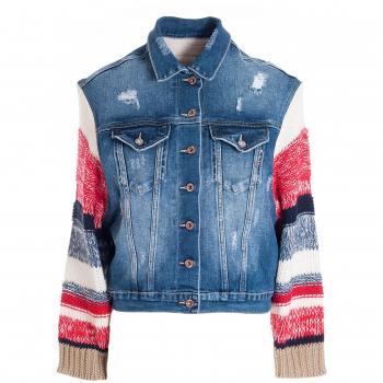 Giacca over size in denim con lavaggio medio