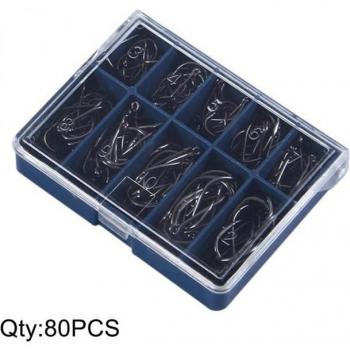 100pcs Carbon Steel Fishing Hooks with Box