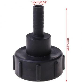 Conector de drenaje IBC, rosca gruesa de 2,36 a válvula de 16mm, apto para alimentos, U1JE