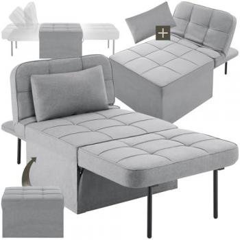 Fauteuil de détente Tectake Ponto 4‑en‑1, réglable 6 fois, gris clair
