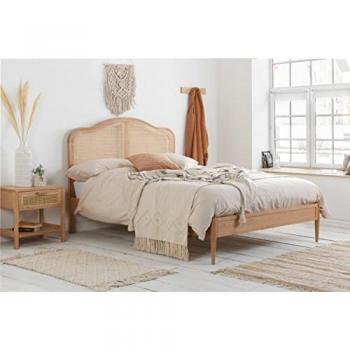 Birlea Leonie Wooden Rattan Bed Frame, King Size, Oak