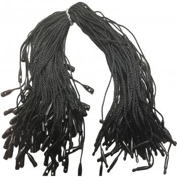 EtiquetaFija 100Pcs Cuerdas con Enganche, Negro y Resistente