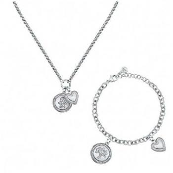 Mehrellato Exklusives Edelstahl‑Halsschmuckset Love S0R30
