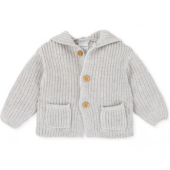 Chaqueta gris de Tutto Piccolo para bebé con abertura y botones