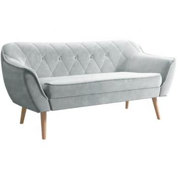GlenView 107 Sofá Gris, tapiz y patas de madera