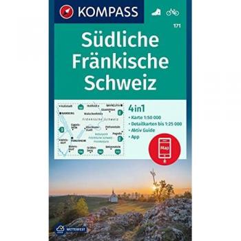 Kompass Wanderkarte 171 Südliche Fränkische Schweiz 1:50.000: 4in1 Wanderkarte Mit Aktiv Guide Und Detailkarten Inklusive Karte Zur Offline Verwendung In Der Kompass-App. Fahrradfahren.