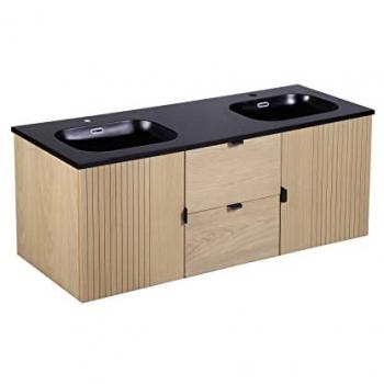 Mobile Sospeso Lavabo Doppio in Rovere Studio
