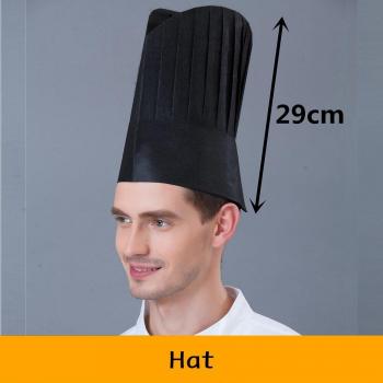 20Pcs High Middle Flat Round Chef Hats Nonwoven for Restaurants