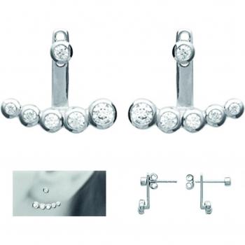 N1809 White Sissi Silver Lobe Gems