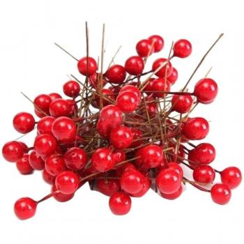 200pcs Foam Vivid Red Holly Berries Home Decoration