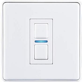 ZenithDim L21WH 1‑Gang Smart Switch – White Metal Finish