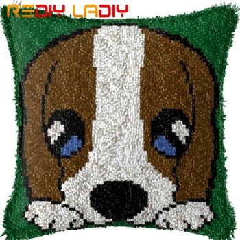 Acrylic Yarn Latch Hook Parrots Cushion Kit