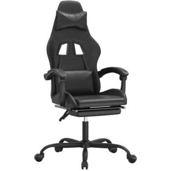 Assise Gaming Vidéoludique VidaXL Noir avec Pieds