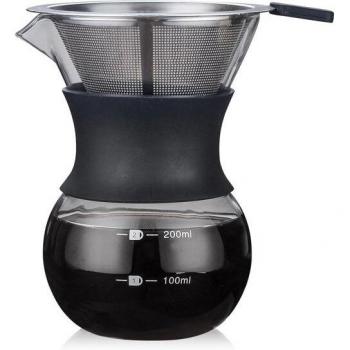 Stainless Steel Filter Glass Coffee Pot