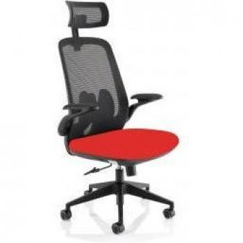 Sigma Executive Bespoke Fabric Seat Chair with Bergamot Cherry Mesh