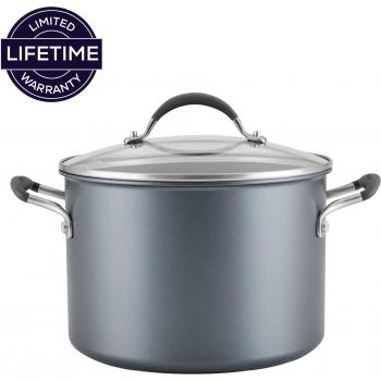 Circulon A1 Scratchdefense Extreme Non-Stick 24cm/7.6L Stockpot with Toughened Glass Lid Grey 7.6L
