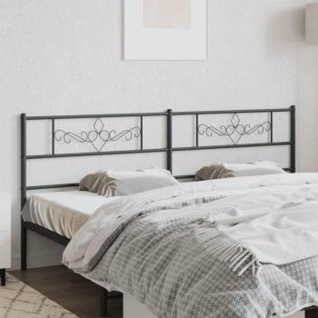 VidaXL Black 193 cm Metal Bed Headboard