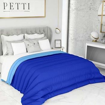 Piumone Matrimoniale Maxi Tinta Unita Double Face Blu Celeste