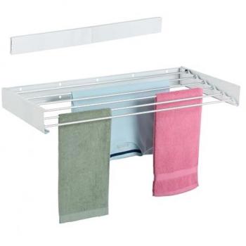 Tendedero Blanco de Pared Relaxdays, 15x100x50cm, Ahorra Espacio