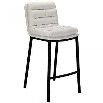 Tabouret de Bar Dundalk Similicuir Noir Dossier Repose-pieds