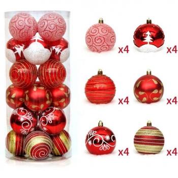 24pcs 6cm Xmas Ball Decorations