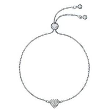 Silver-Plated Adoria Heart Bracelet