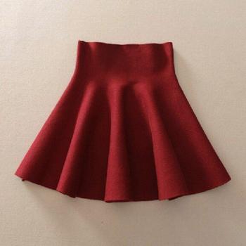 Falda de lana tejida, estilo casual, para mujer, otoño y primavera