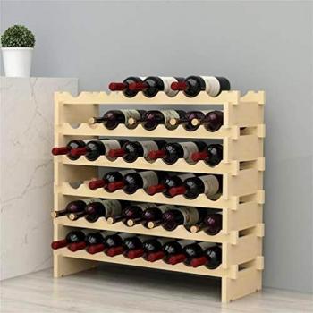 Barista’s Choice 48‑Bottle Wooden Wine Organizer