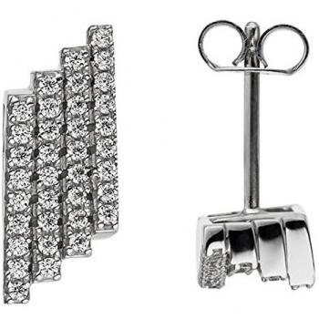Sterling-Silber-Ohrstecker JOBO – Zirkonia‑Veredelung