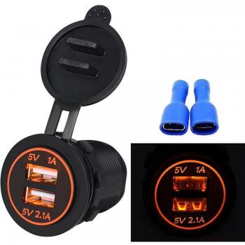 Cargador de Coche 2.1A USB Doble con Luz de Indicador