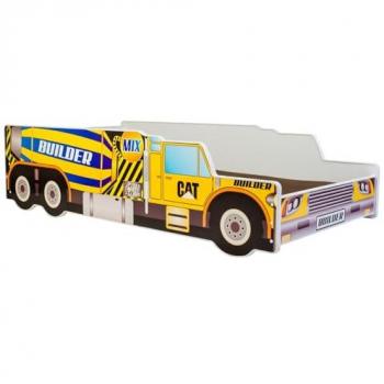 KOBI Letto Per Bambini Riko Camion 140x70 con Materasso Betoniera