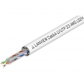 Lanview 500‑Meter Cat6a UTP Cable, White – Model LVN122182