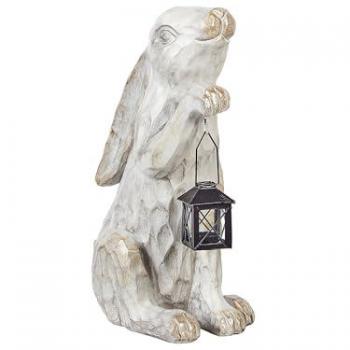 Statuetta Decorativa MgO Coniglietto di Pasqua Bianco 37 cm