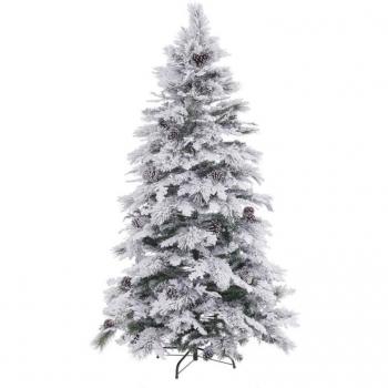 BigBuy Christmas Árbol de Navidad Blanco Verde PVC Metal Polietileno 210 cm