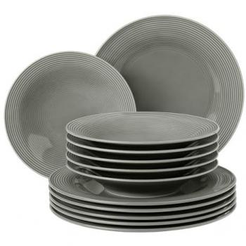 Seltmann Weiden Beat Tafelservice 12-teilig Color Glaze Perlgrau