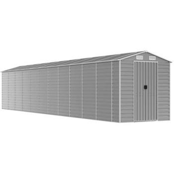 VidaXL Garden Shed Light Gray 75.2x385.8x78 Galvanized Steel