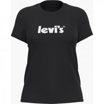 Levi's, T-Shirts, female, Black, Size: L Logo Print T-Shirt
