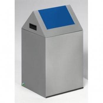 Wertstoffsammler WSG 40 S – 43 l Silberkorpus, Enzianblau Klappe
