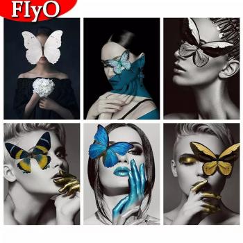 20x30cm Light Blue Rhinestone Woman Portrait – 5D DIY Diamond Painting