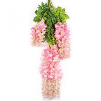 Silk Wisteria Flower Garland for Home and Garden