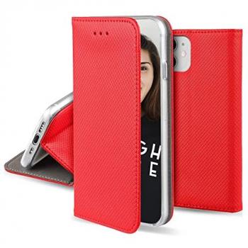 Funda de Cuero Rojo para Apple iPhone 14 Pro con Cierre Magnético