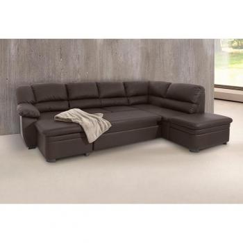COTTA U‑Form Sofa “Casino” – Rindsleder & Spannstoff