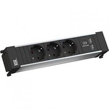 Bachmann Power Frame Medium 3-fach Schutzkontakt 1x USB Ladegerät