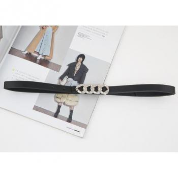 Cinturón de metal plateado para mujer