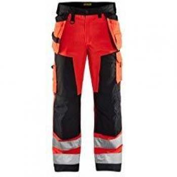 Pantaloni di sicurezza ad alta visibilità 1568 5XL rosso fluorescente grigio antracite corti